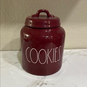 Rae Dunn Red Ceramic Cookie Jar Decor